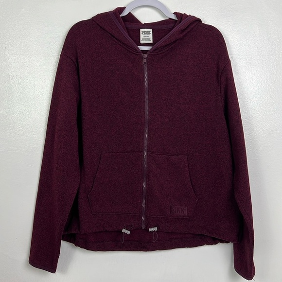 Pink Victoria Secret Women’s Large Full Zip Pockets Hoodie Sweater - Picture 1 of 6